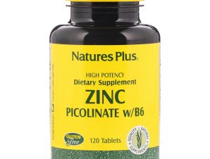 Natures Plus High Potency Dietary Supplement Zinc Picolinate With B6 Συμπλήρωμα Διατροφής με Πικολινικό Ψευδάργυρο 120tabs