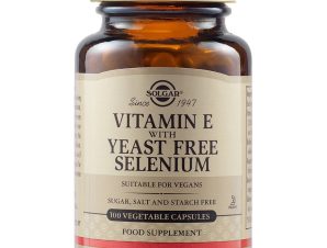 Solgar Vitamin E with Yeast Free Selenium Συμπλήρωμα Διατροφής με Βιταμίνη Ε & Σελήνιο για Ενίσχυση του Ανοσοποιητικού Συστήματος & του Μεταβολισμού 100veg.caps