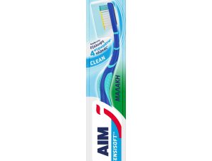 Aim Sensisoft Clean Soft Toothbrush Μαλακή Οδοντόβουρτσα Κατά της Πλάκας για Βαθύ Καθαρισμό, Απαλή με τα Ούλα 1 Τεμάχιο – Μπλε / Τιρκουάζ