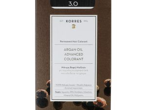 Korres Argan Oil Βαφή Μαλλιών Χωρίς Αμμωνία με Τεχνολογία Pigment-Lock που Κλειδώνει το Χρώμα 1 Τεμάχιο – 3.0 Καστανό Σκούρο Φυσικό