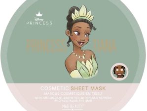 Mad Beauty Disney Princess Tiana Cosmetic Sheet Mask Υφασμάτινη Αντιοξειδωτική Μάσκα Προσώπου με Άρωμα Πράσινου Τσαγιού 1x25ml