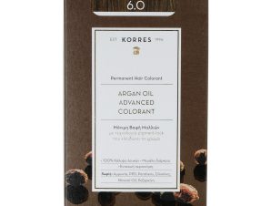Korres Argan Oil Advanced Colorant Μόνιμη Βαφή Μαλλιών με Τεχνολογία Pigment-Lock που Κλειδώνει το Χρώμα 50ml – 6.0 ΞΑΝΘΟ ΣΚΟΥΡΟ ΦΥΣΙΚΟ