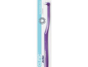 Jordan Clinic Interbrush Cleaner Soft Μαλακή Μονοθύσανη Οδοντόβουρτσα για Αποτελεσματικό Καθαρισμό Ορθοδοντικών Μηχανισμών & Εμφυτευμάτων 1 Τεμάχιο – Μωβ